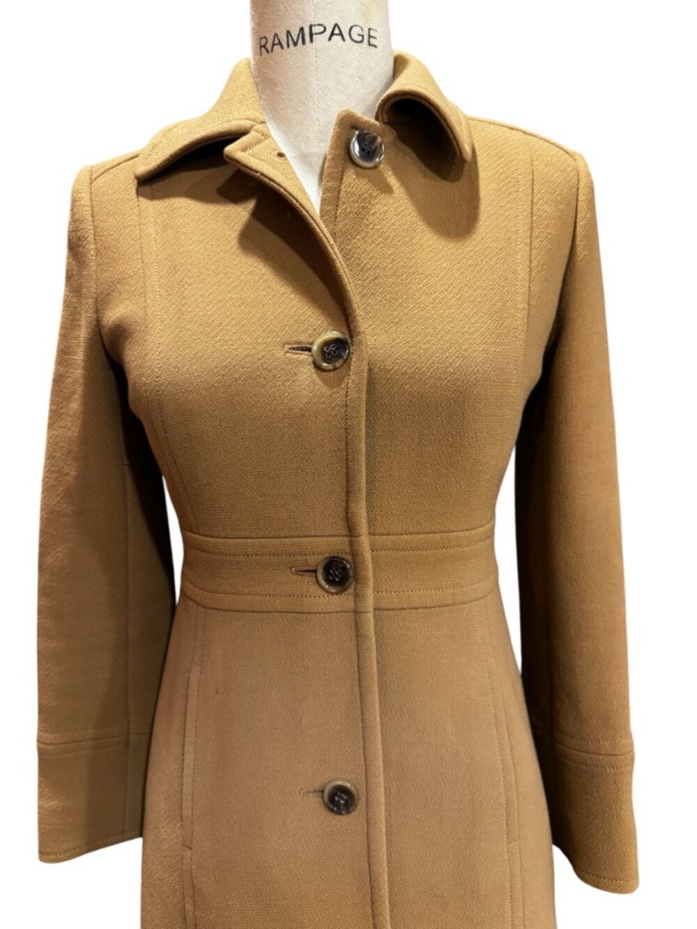 J.Crew Lady Day Coat Womens 0P Camel Beige Italian Double Cloth Wool Thinsulate - Picture 3 of 11